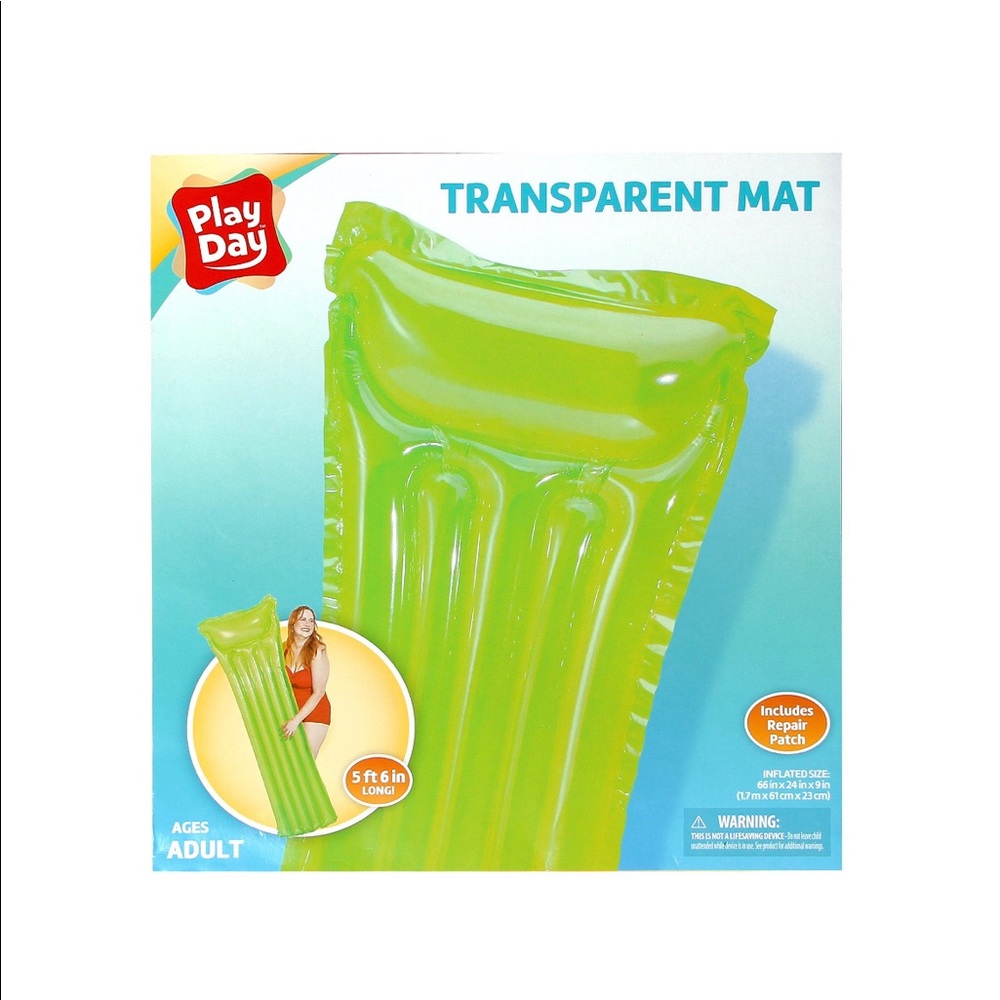 Play Day Inflatable Transparent Air Mat Pool Float - Picture 2 of 6